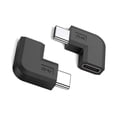 thumbnail image 1 of 2Pcs/Set Right Angle USB 3.1 Type C Male to Female Converter USB-C Adapter for Smart Phone Portable Connector, 1 of 8