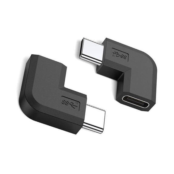 2Pcs/Set Right Angle USB 3.1 Type C Male to Female Converter USB-C Adapter for Smart Phone Portable Connector