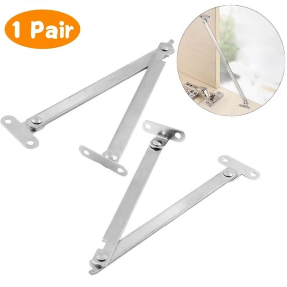 2Pcs/Set Stainless Steel Cabinet Cupboard Furniture Doors Close Lift Up Stay Hinge Lid Support Hinges Kitchen Door Soft Closer