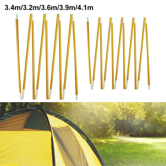 2Pcs/Set Tent Pole 10.5Ft-13.5Ft 8.5Mm Camping Aluminum Alloy Tent Pole 320/340/360/390/410Cm Camping Essential Accessories New 3.4M