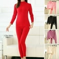 thumbnail image 1 of 2Pcs/Set Thermal Underwear Set for Women Long Johns Base Layer Fleece Lined Soft Top Bottom, 1 of 8