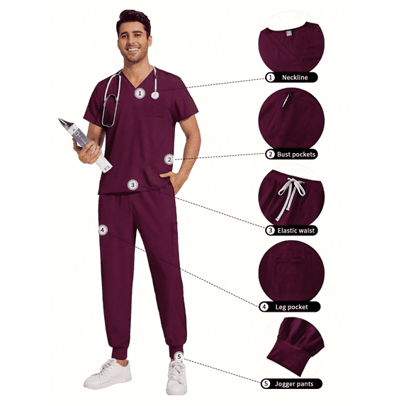 2Pcs Set Wholesale Scrub Set Doctor Nurse Clothing Hospital Uniform Multicolor Women Men Wearwear Clothes Doctor Uniform