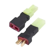 2Pcs / Set Wireless T Plug Male Female to Mini Tamiya Connector Adapter Deans Connector, 2pcs Connctor RC Accessory Large Style Cable Wire Converter Replacement