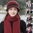 thumbnail image 1 of 2Pcs/Set Women's Girls Winter Warm Cozy Fashion Knitted Hat Beanie Scarf Set, 1 of 8