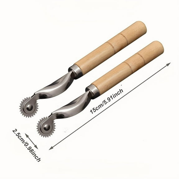 2Pcs Sewing tracing wheel for sewing patterns, Wood and stainless steel Pounce wheel, Perforation cutter,Overstitch Wheel, paper Perforator Tracing wheel sewing, Rotary perforator, Pounce wheels
