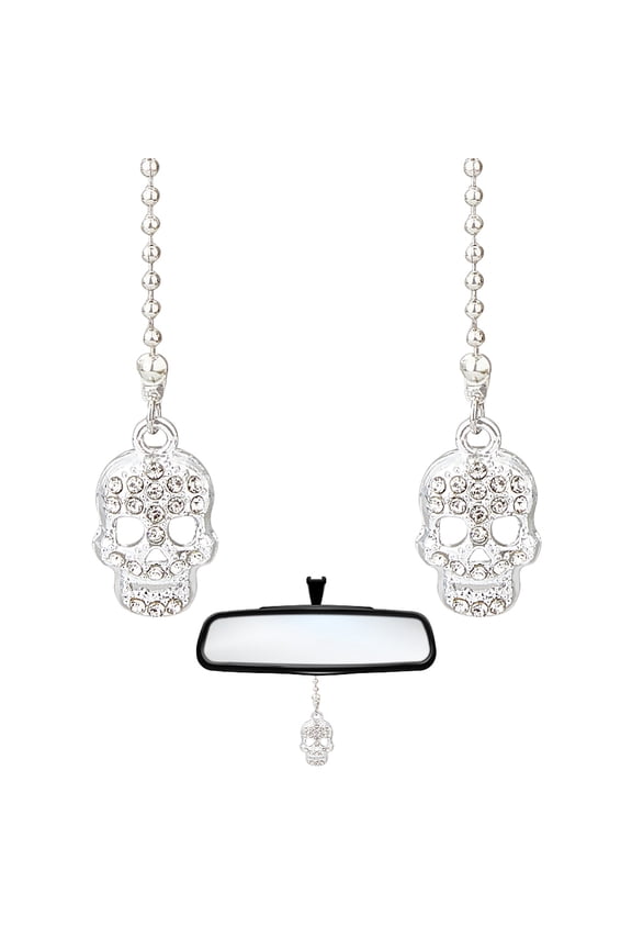 2Pcs Shape Car Ornament Hanging Charm Rear View Mirror Charm Alloy Rhinestone Car Pendant Hanging Interior Ornament Themed Car DecorationDIY