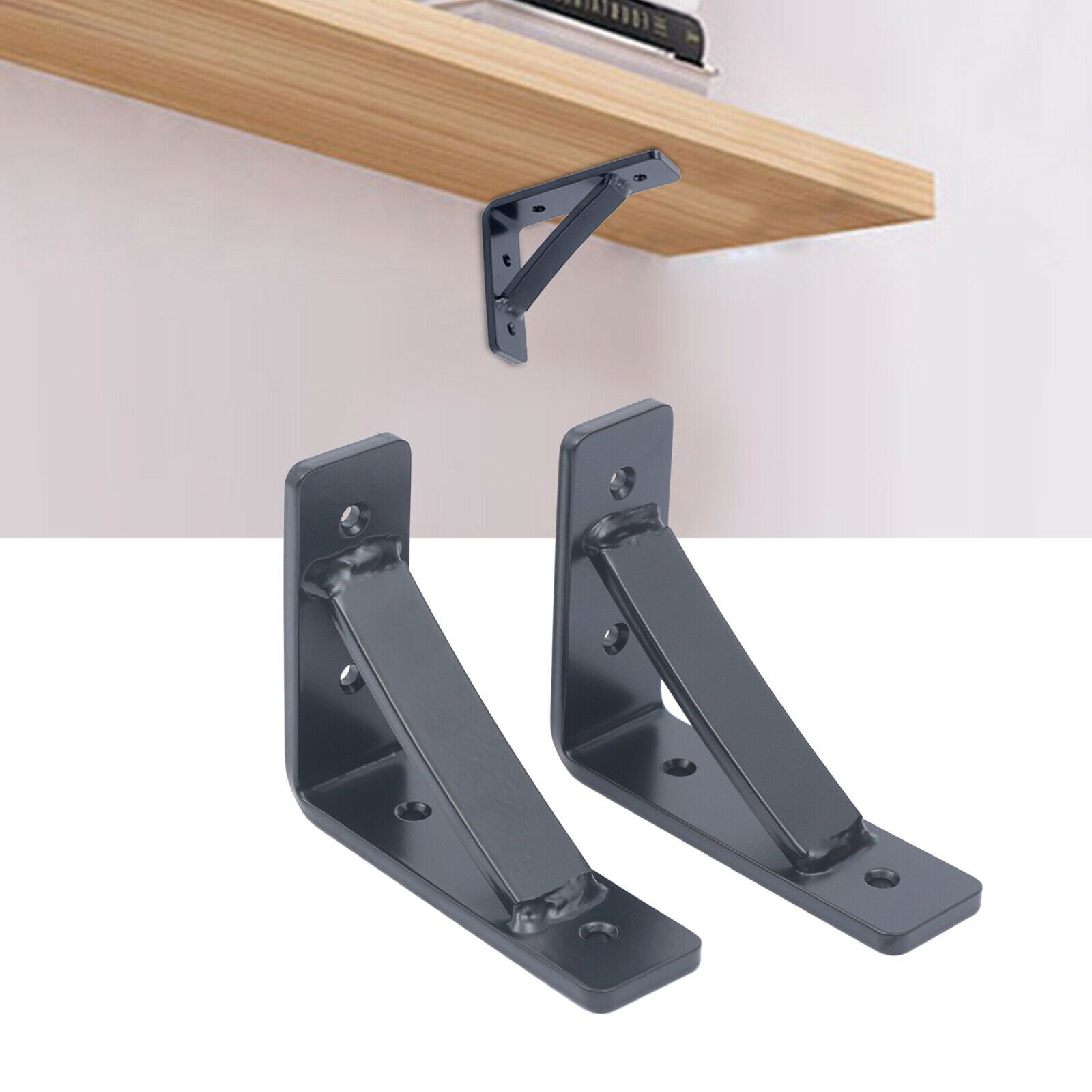 2Pcs Shelf Bracket L Shape Metal Corner Rack Bracket Brace Shelf Right ...