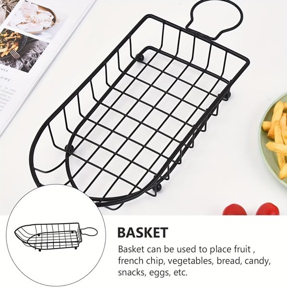 2Pcs Ship-Shaped Fry Baskets for Snack Serving, French Fry Holder Rack