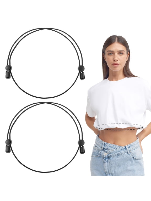 2Pcs Shirt Tuck Band Women, Adjustable Tool for Sweater and Shirts Belly Leaking Elastic Crop Bands to Change The Style of Your Tops Shirt Stays Belt for Women