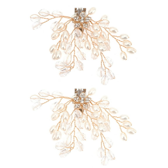 ifundom Golden Crystal Decorative Shoe Clips for Bridal Shoes, 2 Pieces, Elegant Wedding Accessories