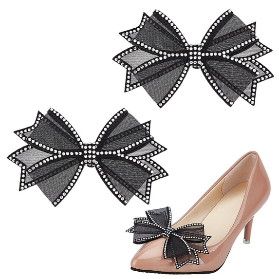 2Pcs Shoe Clips Women Dress Shoes Mesh Rhinestone High Heel Shoe Clips — free download