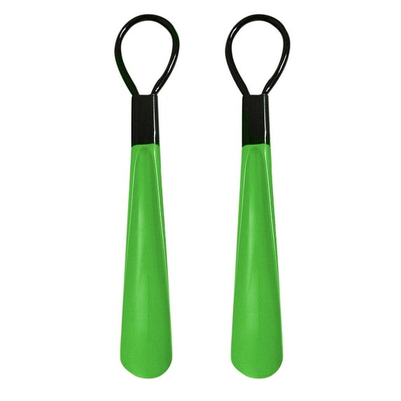 2Pcs Shoe Horn Long Handle for Seniors Men Women,Plastic Long Shoehorn Boot Horn,Travel Small Shoe Spoon Helper,Shoe Lifting Helper Easy on Easy Off, Plastic Shoehorn,Green,1.77x11.81"