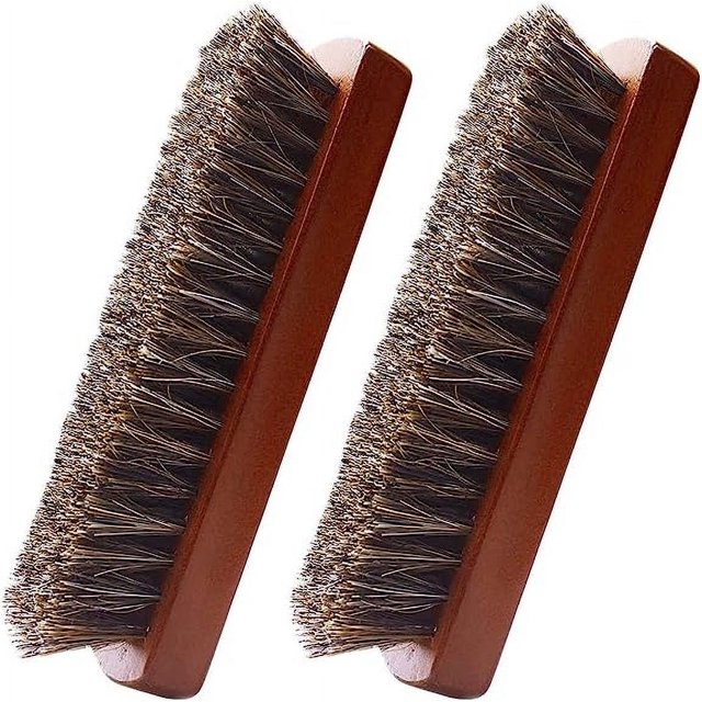 2Pcs Shoe Polish Brushes Leather Shoe Brushes Horse Hair Brush Boot
