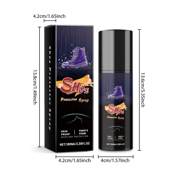 2Pcs Shoe Protector Spray - 3.38oz Multi-purpose Water Repellent, Protection Spray, Portable, Safe - Great for Suede Leather, Cowhide Leather, Canvas
