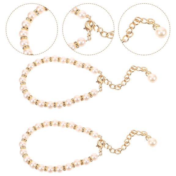 2Pcs Shoe Strap Extender for Heels White Metal Ankle Straps with Anti Slip Design