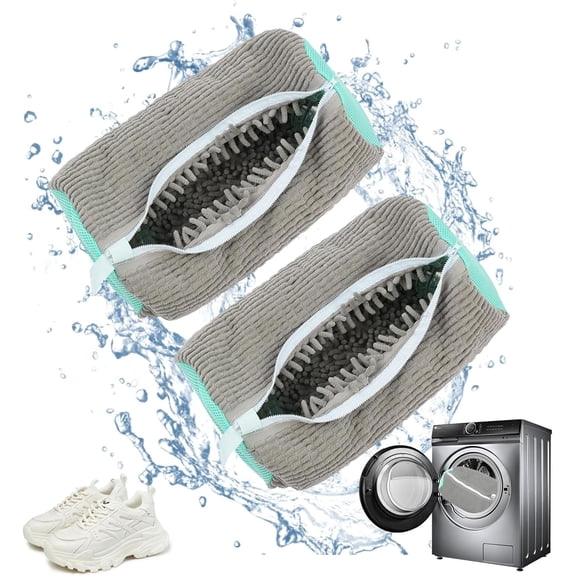 2Pcs Shoe Washing Machine Bag, Full Wrap Laundry Shoe Bag for Washer and Dryer, Shoe Cleaning Bag, Reusable Shoe Laundry Bag for Sneaker, Tennis, All Types and Sizes Shoes