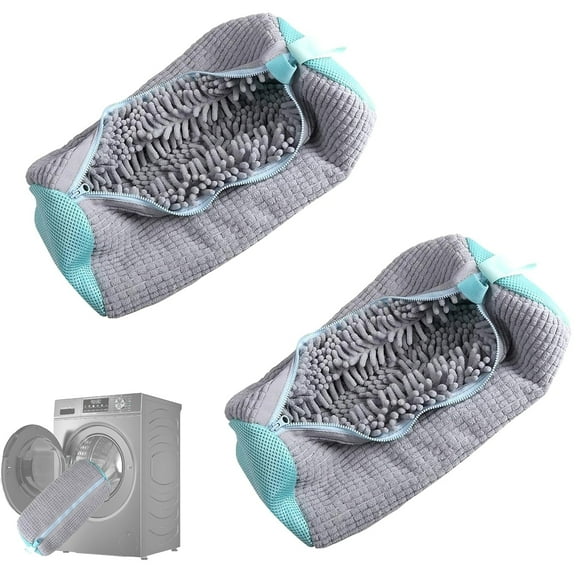 2Pcs Shoe Washing Machine Bag, Shoe Cleaning Bag for All Shoe Types, Laundry Shoe Bag for Washer and Dryer (Gray)