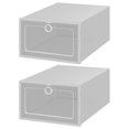 thumbnail image 1 of 2Pcs Shoes Organizer Drawer Type Large Capacity Plastic Storage Cabinet Container for Cloakroom-Grey, 1 of 8