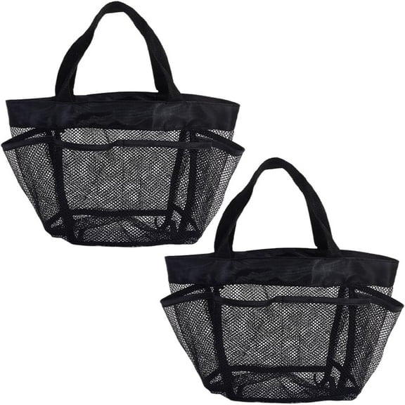 2Pcs Shower Bag Beach Bag Travel Shower Tote Mesh Quick-Dry Shower Basket Large Capacity Portable for College Dorm Room Essentials Swimming Gym Bathroom Toiletry Organizer 9.1x13in