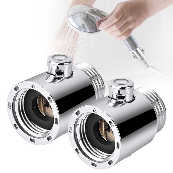 2Pcs Shower Head Shut Off Valve,Shower Restrictor Water Volume Water Pressure,Button Type Shower Flow Control Valve,Adjust Replacement Handheld Shower Shut off Multifunctional Water Restrictor