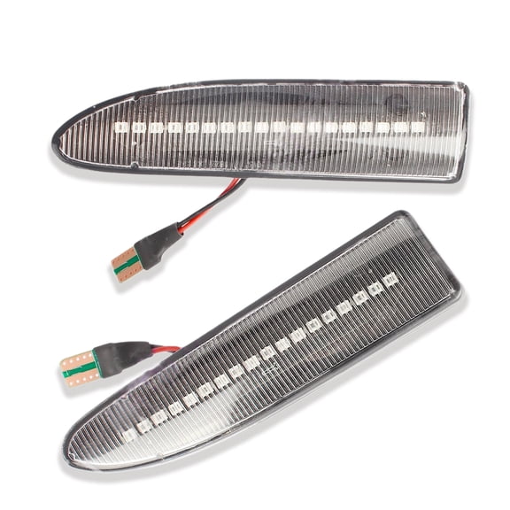 2Pcs Side Marker Assemblies For Jaguar X-Type 2002-2009, LED Side Marker Lights Kit-Transparent-A Pair