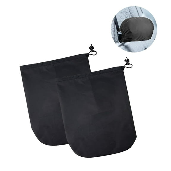 2Pcs Side Mirror Covers, Waterproof Car Side Mirror Protection with Drawstringsfor Snow, Ice, Bird Droppings - Universal Fit for Cars, SUVs, Winter Rearview Guard(Black)