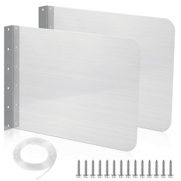 2Pcs Side Splash Guards for Sink, Stainless Steel Guard Fences with Screws, Sink Splash Protectors for Home Kitchen Restaurant