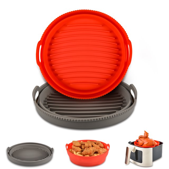 2Pcs Silicone Air Fryer Liners,Reusable Food Safe Air Fryer Accessories