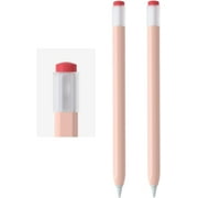 2Pcs Silicone Case Sleeve Cover Compatible Apple Pencil 2nd Generation, Protective Holder Grip Sleeve with Cap Accessories Compatible for iPad Pro 11 12.9 inch (Pink)