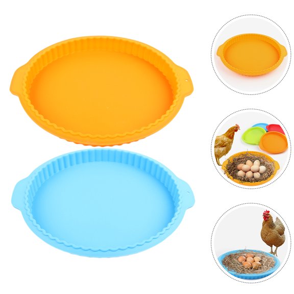 2Pcs Silicone Chicken Nesting Pads Washable Reusable Lightweight Bedding Liners for Coop