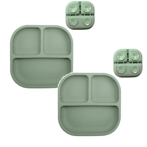 2Pcs Silicone Divided Plate Tray for Dining Table Kitchen Living Room Multipurpose Serving Dish Food Container 18.7X18X3Cm Tableware Happy 2026!