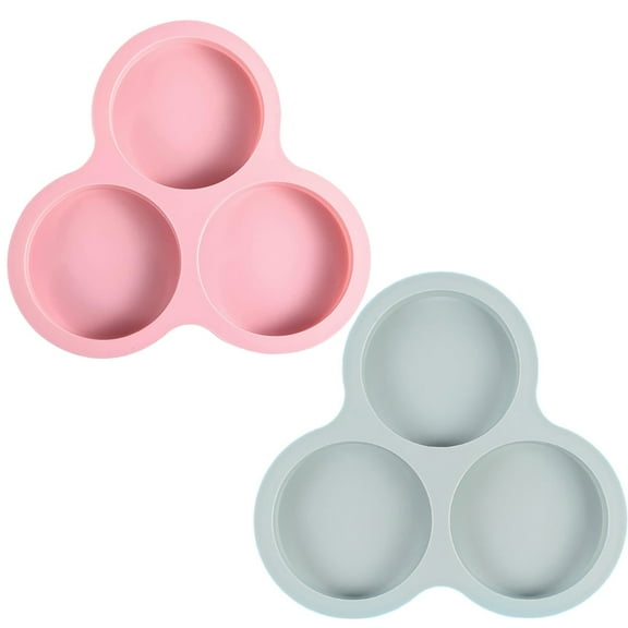 2Pcs Silicone Egg Molds 4 Inch Jumbo Muffin Top Baking Pans for Air Fryer, Non-Stick Large Disc Round Silicone Molds for Hamburger Bun, Pie, Tart, Cake, Breakfast Egg Sandwich