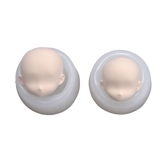2Pcs Silicone Face Mould For Clay Doll Head Sugar Crafting Reusable Baking Sculpture Tool