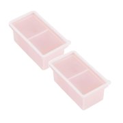 2Pcs Silicone Freezer Tray With Lid Soup Freezer Container 2 Cup Extra Large Ice Cube Tray Makes 2 250Ml Portions Cubes For Freezing Soup Stews Sauces. Ice Cube Mold B
