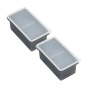 2Pcs Silicone Freezer Tray With Lid Soup Freezer Container 2 Cup Extra Large Ice Cube Tray Makes 2 250Ml Portions Cubes For Freezing Soup Stews Sauces. Ice Cube Mold B