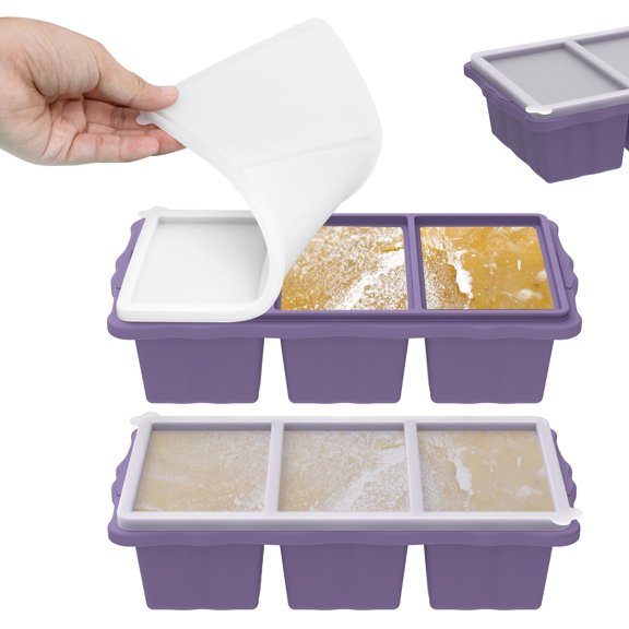 MIU Silicone Freezer Trays with Lids, 5-Pack – Flexible BPA-Free ...
