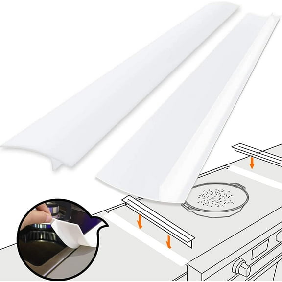2Pcs Silicone Kitchen Stove Counter Gap Cover Long & Wide Gap Filler Seals Spills Between Counters, Stovetops, Washing Machines, Oven, Washer, | Heat-Resistant and Easy Clean
