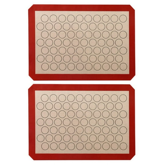 2Pcs Silicone Macaron Baking Mat - for Bake Pans - Macaroon/Pastry/Cookie Making - Professional Grade Nonstick