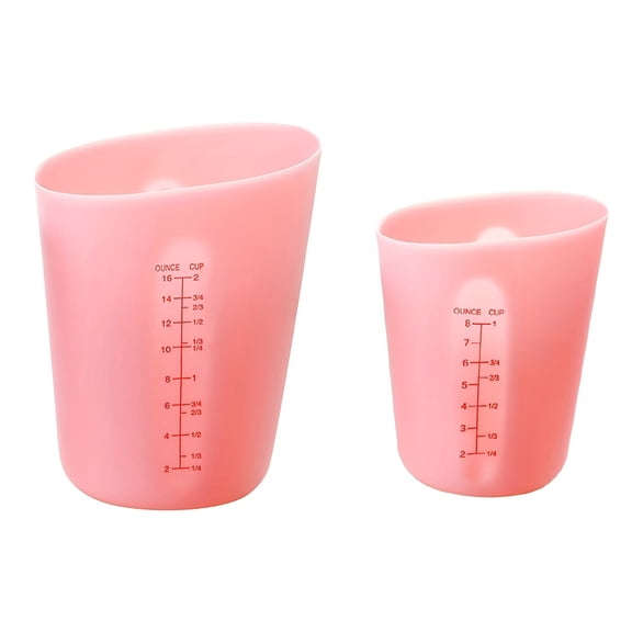 2Pcs Silicone Measuring Cups Set, Flexible Squeeze Pour Measuring Pitcher with Scale for Baking Cooking Resin Craft