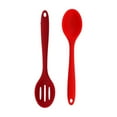 thumbnail image 1 of 2Pcs Silicone Nonstick Mixing Spoons, BPA Free and Food Grade Serving Cooking Spoon, High Heat Resistant to 446°F, Hygienic Design Slotted and Solid Spoons for Mixing and Serving(Red,7.9x1.7"), 1 of 8