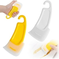 2Pcs Silicone Pot Scraper to Kitchen Cleaning, Kitchen Food Grade Silicone Spatula, Small Dish Scraper with Hole for Pans, Pots, Non-stick Plastic Pot Scraper Tool, Food Scraper, Non Scratch