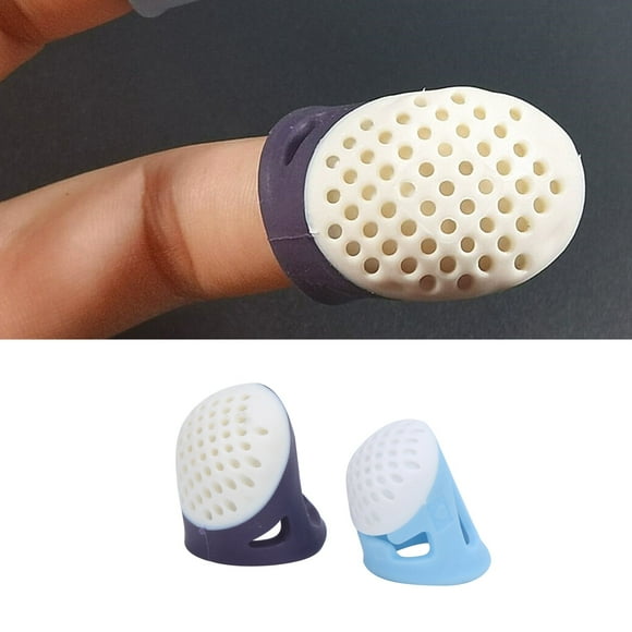 2Pcs Silicone Sewing Fingerstall Sewing Thimble Soft Reusable Silicone Fingerstall Rubber Finger Protectors Thimble Finger Cover Caps for Sewing Retro Hand Working