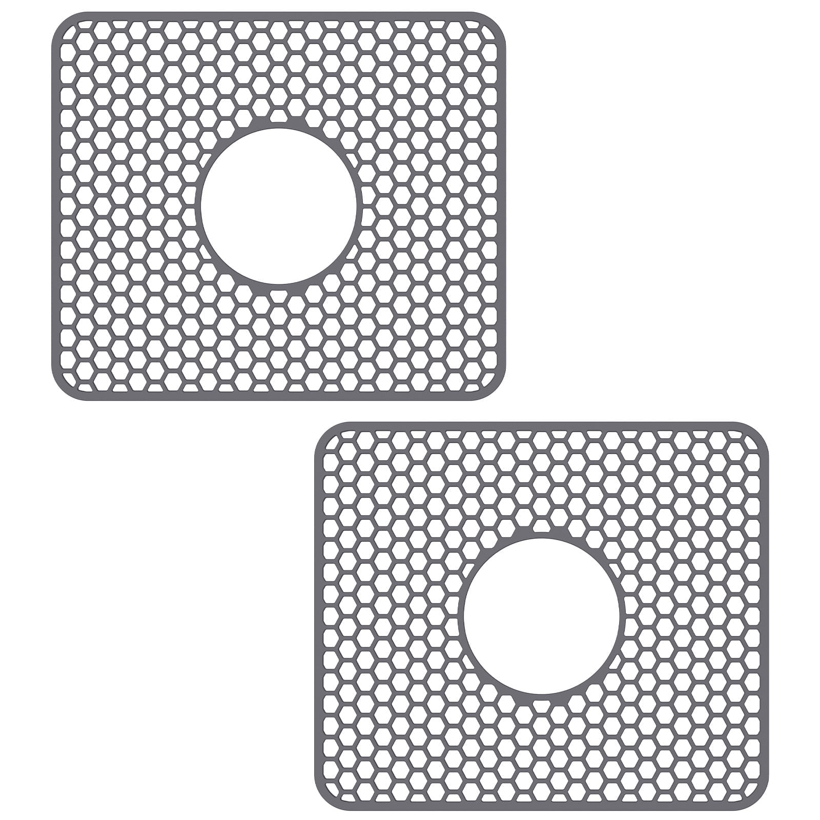JUSTOGO Sink Protectors for Kitchen, Center Drain Kitchen Sink Mat Grid JUSTOGO Sink Protectors for Kitchen, Center Drain Kitchen Sink Mat Grid
