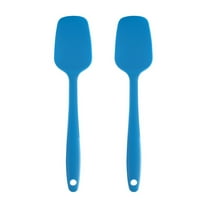 2Pcs Silicone Spatula Spoon Cream Spatula Small Salad Spoon Butter Spatula Mixing Spatula Shovel Scraper Silicone Scraping Spoon for Cake Baking Flour Stirring Frying Cooking Tools Blue