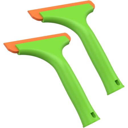 2Pcs Silicone Squeegee Auto Water Blade Reusable Durable Water Wiper Handheld Portable Shower Squeegee Lightweight Car Windshield Squeegee with Long Handle for Car Auto Cleaning(Light green)
