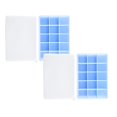 thumbnail image 1 of 2Pcs Silicone Tray with Lid Food Grade Freezer for and Juices Ice Cube Mold, 15-Cavity Square Ice Cube Mold with Lid, Flexible Silicone Easy Release Tray Home Decor Happy 2026!, 1 of 7