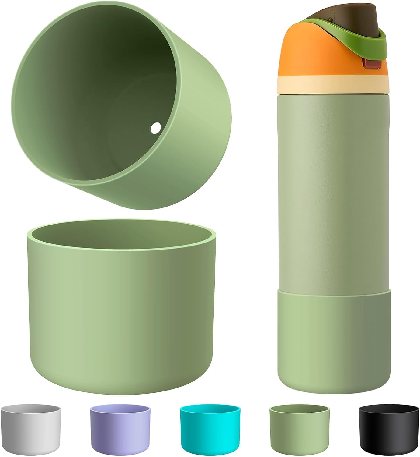 2Pcs Silicone Water Bottle Boot For Owala 24Oz, AntiSlip Protective