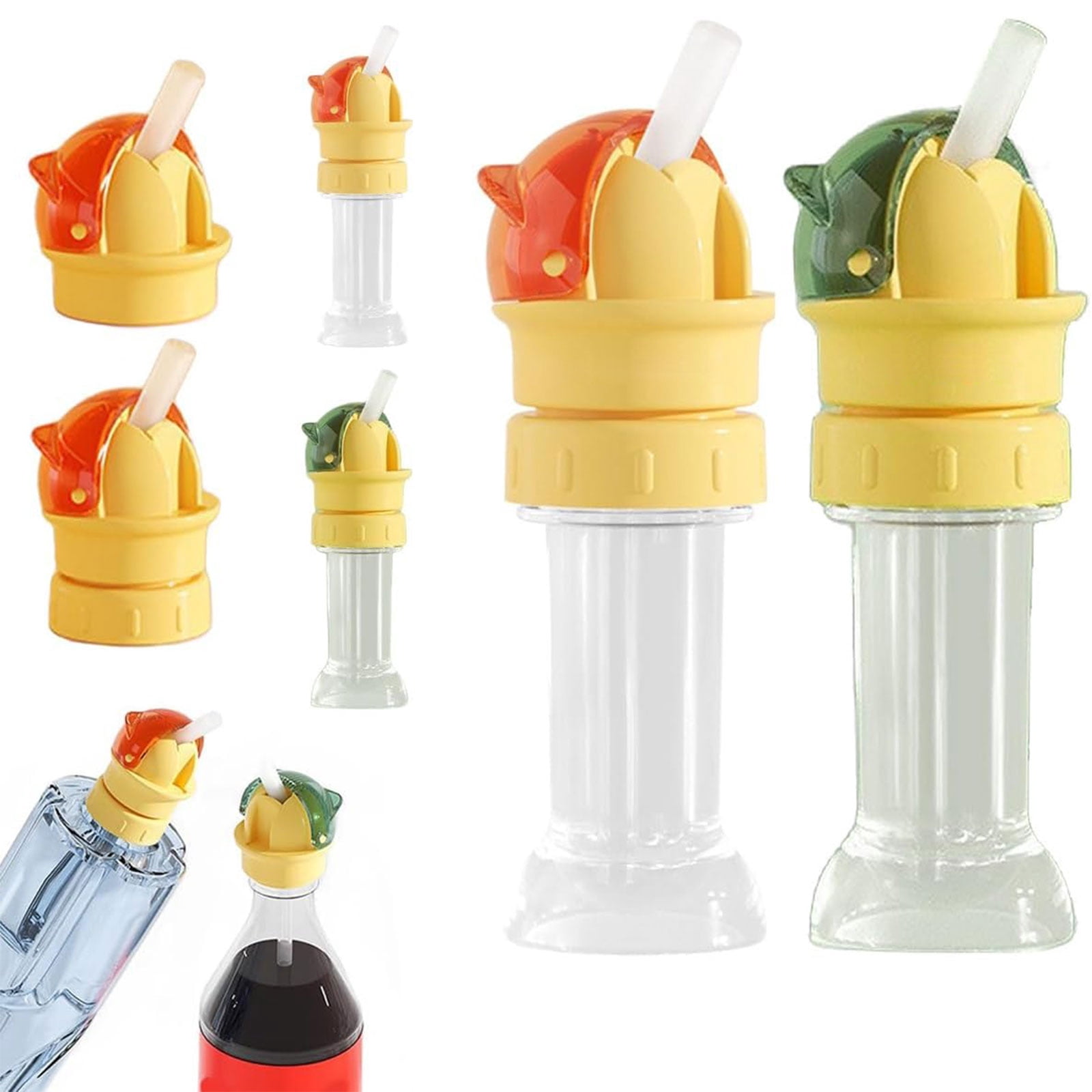 2Pcs Silicone Water Bottle Spout Conversion Cap with Straw, Reusable ...
