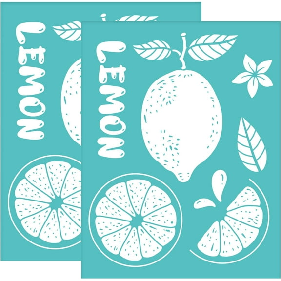 2Pcs Silk Screen Stencils Self-Adhesive Silk Screen Printing Stencils Summer Lemon Theme Screen Printing Template for Painting on Wood-220x280mm