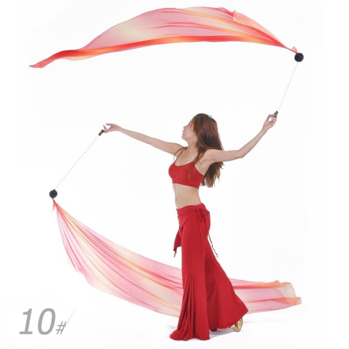MYADDICTION Belly Dance Silk Veil Poi Throw Balls Dance Accessories